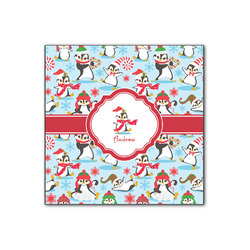 Christmas Penguins Wood Print - 12x12 (Personalized)