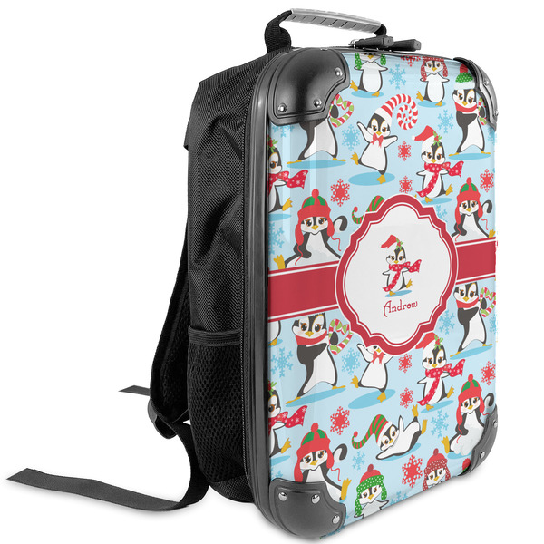 Custom Christmas Penguins Kids Hard Shell Backpack (Personalized)