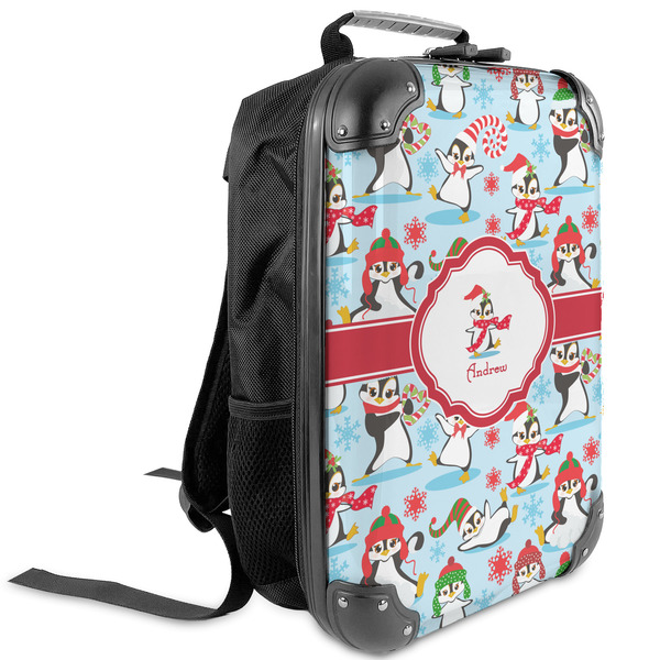 Custom Christmas Penguins Kids Hard Shell Backpack (Personalized)