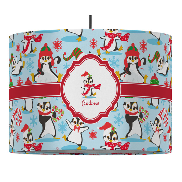 Custom Christmas Penguins Drum Pendant Lamp (Personalized)