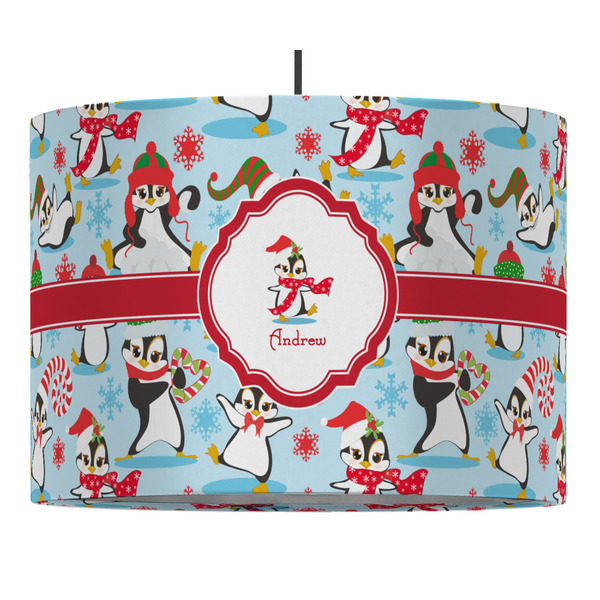 Christmas Penguins 16" Drum Lampshade - PENDANT (Fabric)