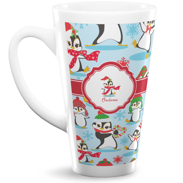 Custom Christmas Penguins Latte Mug (Personalized)