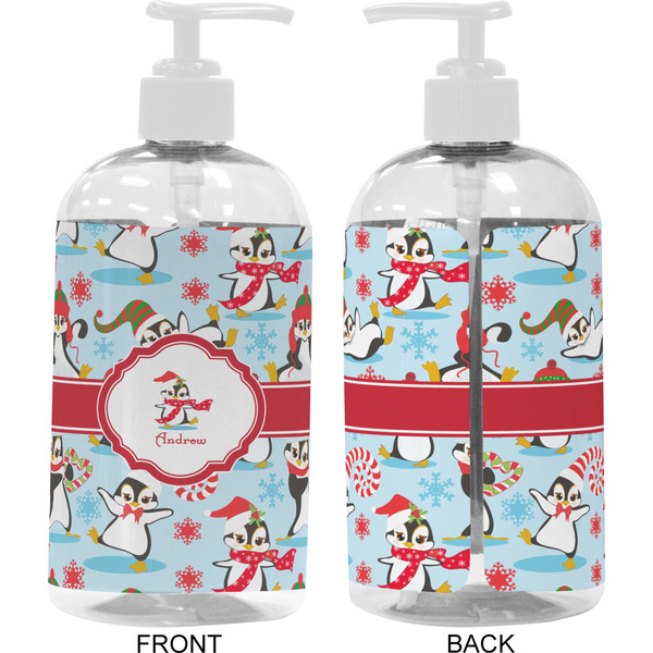 Christmas Penguins 16 oz Plastic Liquid Dispenser- Approval- White