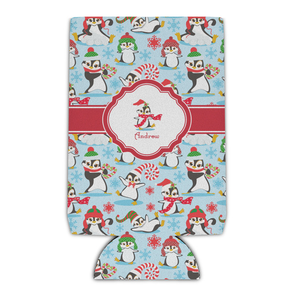 Custom Christmas Penguins Can Cooler (Personalized)