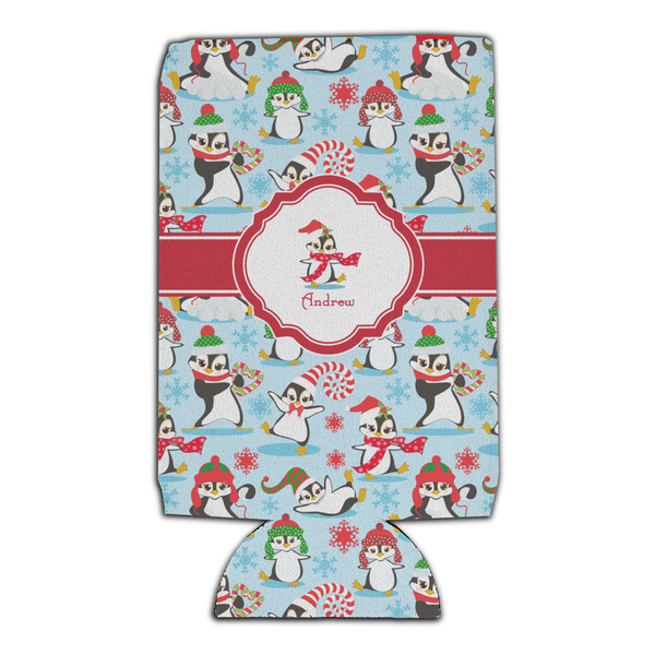Christmas Penguins 16oz Can Sleeve - Set of 4 - FRONT