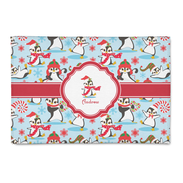 Custom Christmas Penguins Patio Rug (Personalized)