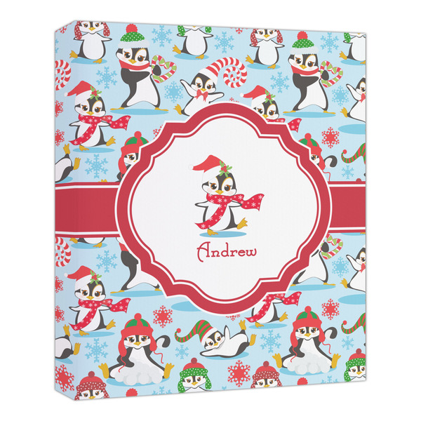 Custom Christmas Penguins Canvas Print - 20x24 (Personalized)