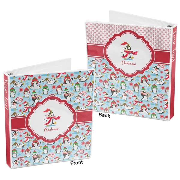 Christmas Penguins 3-Ring Binder Front and Back