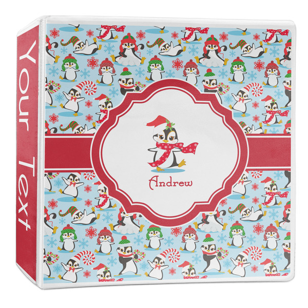 Custom Christmas Penguins 3-Ring Binder - 2 inch (Personalized)