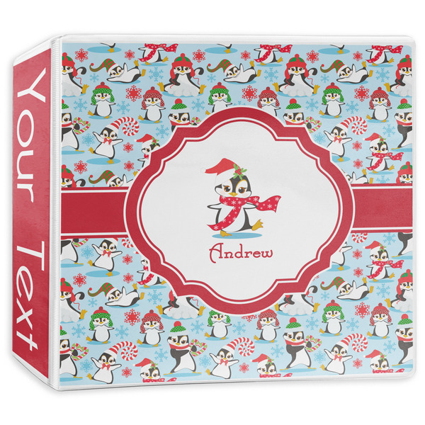 Custom Christmas Penguins 3-Ring Binder - 3 inch (Personalized)
