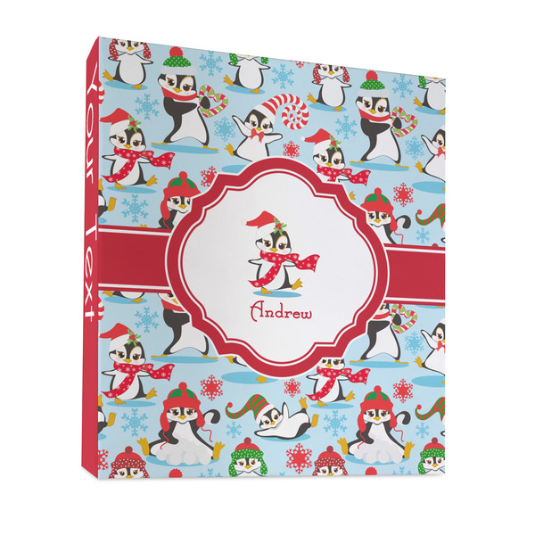 Custom Christmas Penguins 3 Ring Binder - Full Wrap - 1" (Personalized)