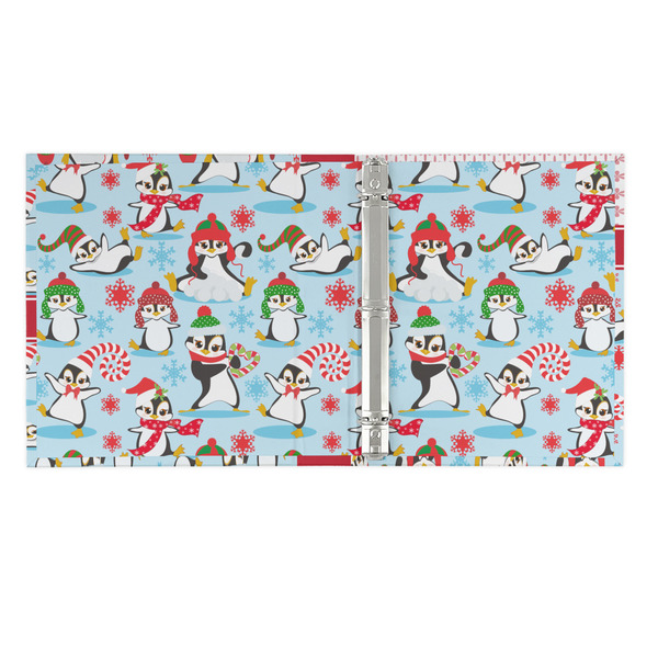 Christmas Penguins 3 Ring Binders - Full Wrap - 1" - OPEN INSIDE