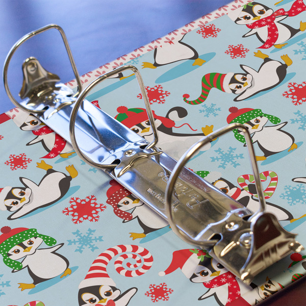 Christmas Penguins 3 Ring Binders - Full Wrap - 2" - DETAIL