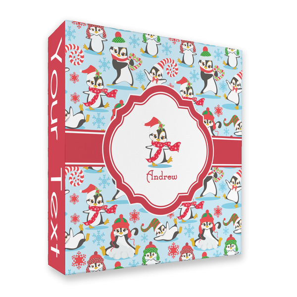 Custom Christmas Penguins 3 Ring Binder - Full Wrap - 2" (Personalized)