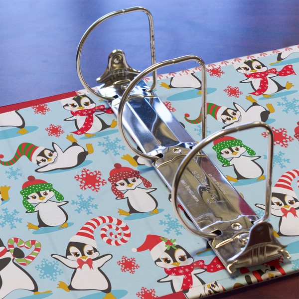 Christmas Penguins 3 Ring Binders - Full Wrap - 3" - DETAIL