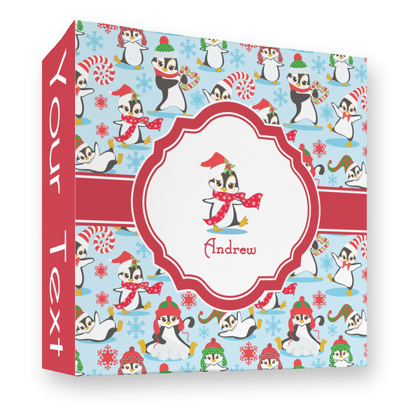 Custom Christmas Penguins 3 Ring Binder - Full Wrap - 3" (Personalized)