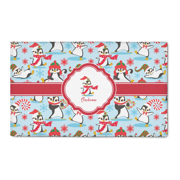 Custom Christmas Penguins 3' x 5' Patio Rug (Personalized)
