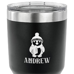 Christmas Penguins 30 oz Stainless Steel Tumbler - Black - Double Sided (Personalized)