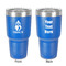 Christmas Penguins 30 oz Stainless Steel Ringneck Tumbler - Blue - Double Sided - Front & Back