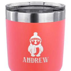 Christmas Penguins 30 oz Stainless Steel Tumbler - Coral - Single Sided (Personalized)