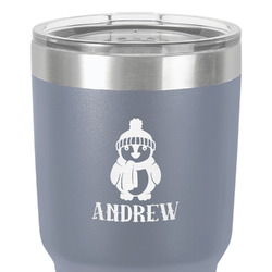 Christmas Penguins 30 oz Stainless Steel Tumbler - Grey - Single-Sided (Personalized)