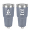 Christmas Penguins 30 oz Stainless Steel Ringneck Tumbler - Grey - Double Sided - Front & Back