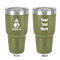 Christmas Penguins 30 oz Stainless Steel Ringneck Tumbler - Olive - Double Sided - Front & Back