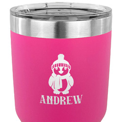 Christmas Penguins 30 oz Stainless Steel Tumbler - Pink - Double Sided (Personalized)