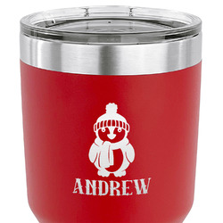 Christmas Penguins 30 oz Stainless Steel Tumbler - Red - Single Sided (Personalized)