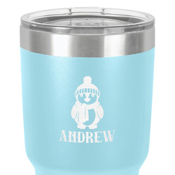 Christmas Penguins 30 oz Stainless Steel Tumbler - Teal - Single-Sided (Personalized)