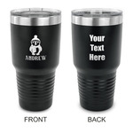 Christmas Penguins 30 oz Stainless Steel Tumbler - Black - Double Sided (Personalized)