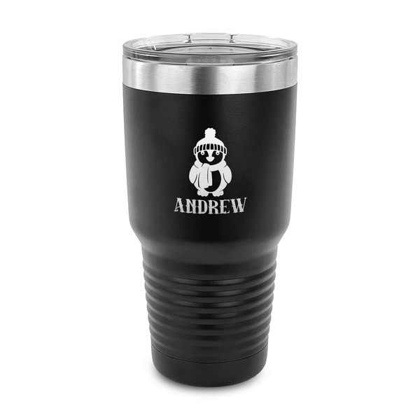 Custom Christmas Penguins 30 oz Stainless Steel Tumbler (Personalized)
