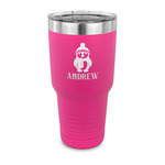 Christmas Penguins 30 oz Stainless Steel Tumbler - Pink - Single Sided (Personalized)