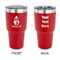 Christmas Penguins 30 oz Stainless Steel Tumbler - Red - Double Sided (Personalized)