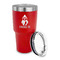 Christmas Penguins 30 oz Stainless Steel Ringneck Tumblers - Red - LID OFF