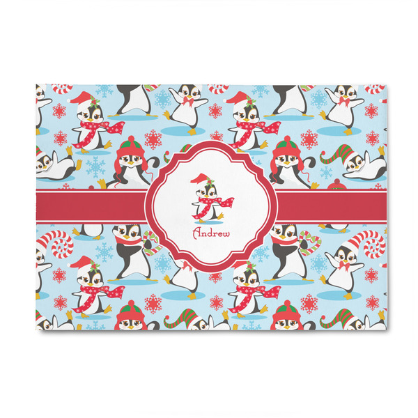 Custom Christmas Penguins 4' x 6' Indoor Area Rug (Personalized)