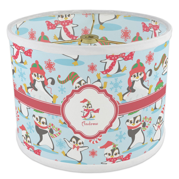 Christmas Penguins 8" Drum Lampshade - ANGLE Poly-Film