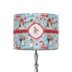 Christmas Penguins 8" Drum Lamp Shade - Fabric (Personalized)