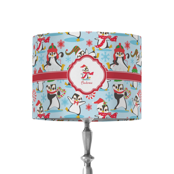 Custom Christmas Penguins 8" Drum Lamp Shade - Fabric (Personalized)