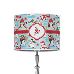Christmas Penguins 8" Drum Lamp Shade - Poly-film (Personalized)
