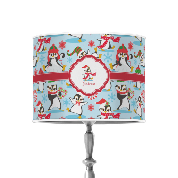 Custom Christmas Penguins 8" Drum Lamp Shade - Poly-film (Personalized)