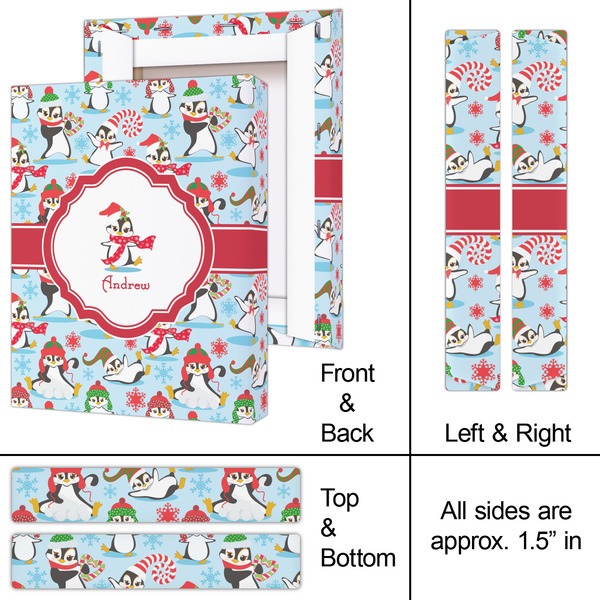 Christmas Penguins 8x10 - Canvas Print - Approval