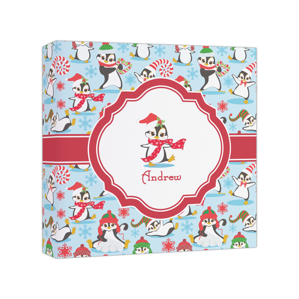 Custom Christmas Penguins Canvas Print - 8x8 (Personalized)