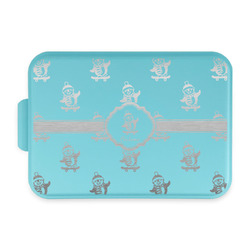 Christmas Penguins Aluminum Baking Pan with Teal Lid (Personalized)