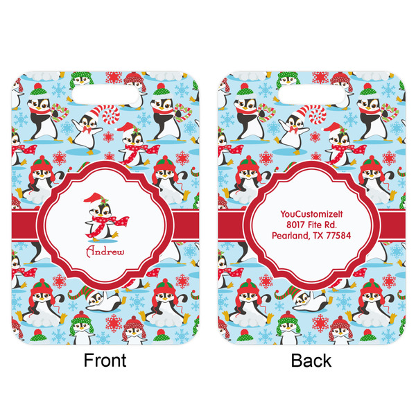 Christmas Penguins Aluminum Luggage Tag (Front + Back)