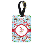 Christmas Penguins Metal Luggage Tag w/ Name or Text