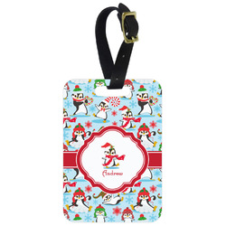 Christmas Penguins Metal Luggage Tag w/ Name or Text