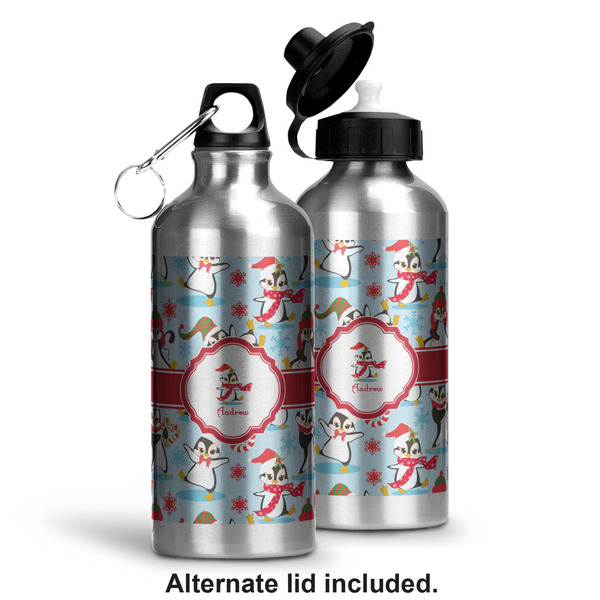 Christmas Penguins Aluminum Water Bottle - Alternate lid options