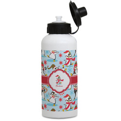 Christmas Penguins Water Bottles - Aluminum - 20 oz - White (Personalized)