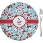 Christmas Penguins 8" Glass Appetizer / Dessert Plates - Single or Set (Personalized)